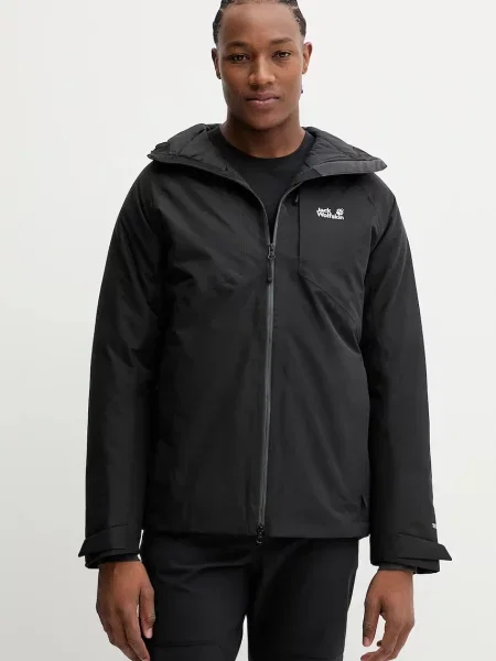 Férfi esőkabát Jack Wolfskin Icecape 2L Down Ins Rds fekete. Méret: fekete