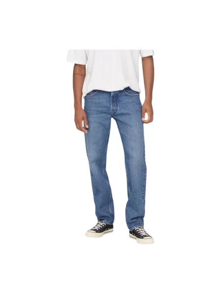 Jeansy o kroju straight leg z 5 model ‘EDGE’ Only & Sons niebieskie