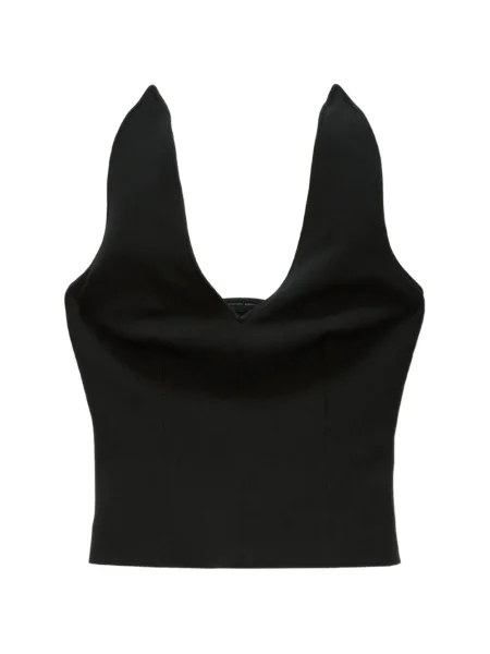 Top Msgm cu decolteu în V negru