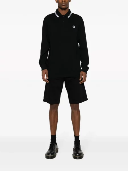 Siuvinėta polo marškinėliai Fred Perry juoda