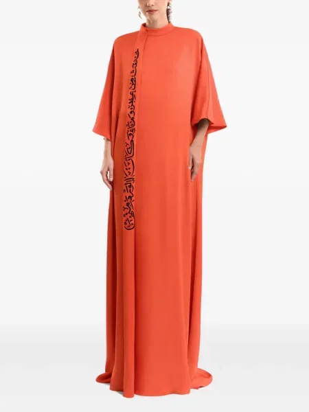 Kołnierzykowy sukienka maxi Gemy Maalouf pomarańczowa
