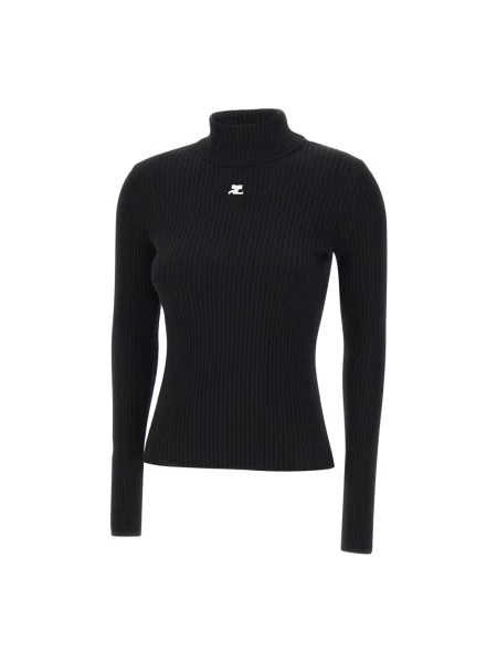 Dzianinowy sweter Courreges czarny