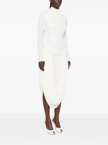 Rochie midi Stella Mccartney drapată alb