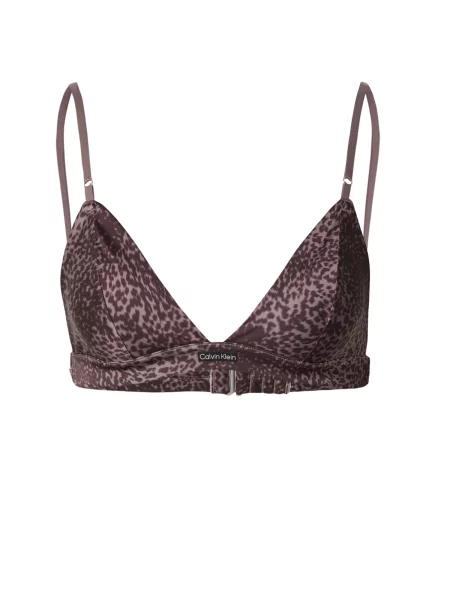 Calvin Klein Trojúhelníková Podprsenka Signature Satin Ze Saténu černošedá / černá hnědá