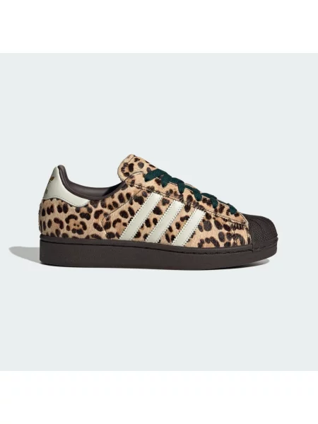 ADIDAS ORIGINALS Tenisky Superstar II slonová kost / cappuccino / tmavě / tmavě zelená hnědá