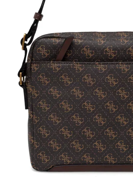 Geantă crossbody Guess cu autograf maro