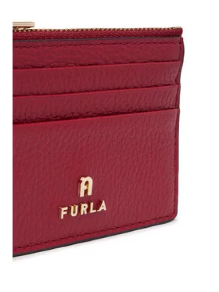 Furla etui za kartice usnjen Camelia S rdeča
