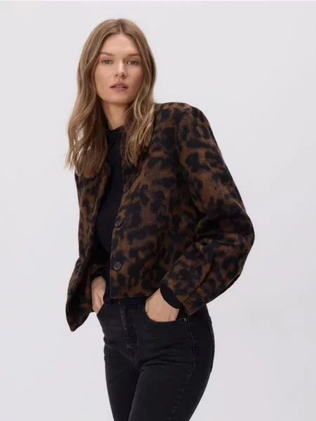 Reserved Куртка з анімалістичним візерунком різнобарвний 
