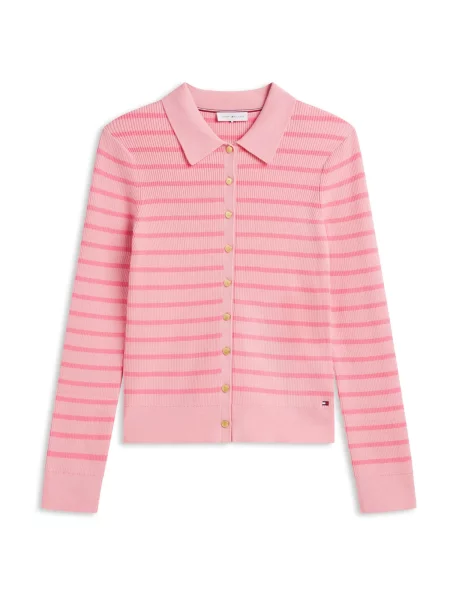 TOMMY HILFIGER Geacă tricotată zmeură / pal roz