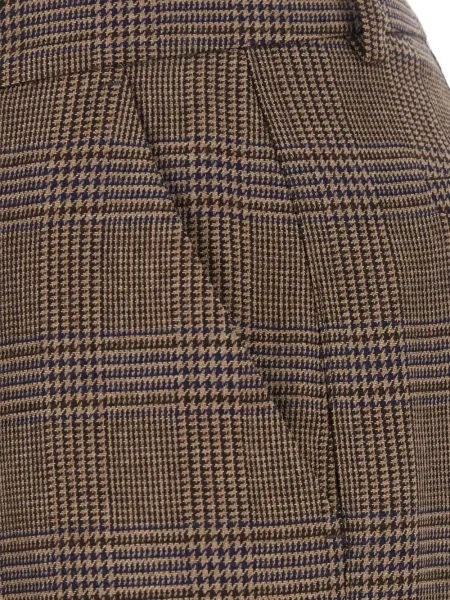 Pantaloni P.a.r.o.s.h. în carouri maro