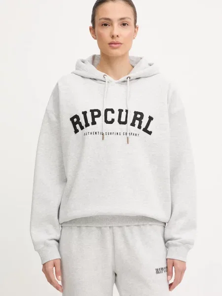 Суичър с качулка Rip Curl с качулка с апликация сиво