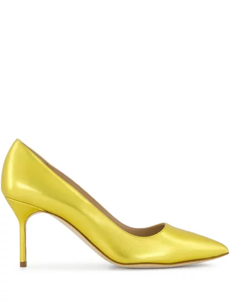 Kožené lodičky Manolo Blahnik žluté