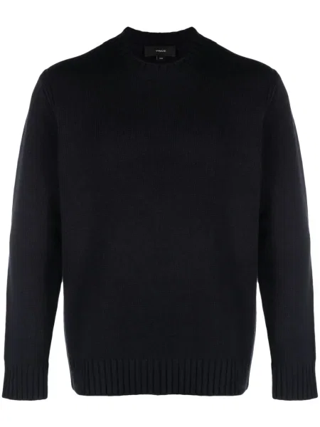 Pulover Vince de lână cu decolteu rotund albastru