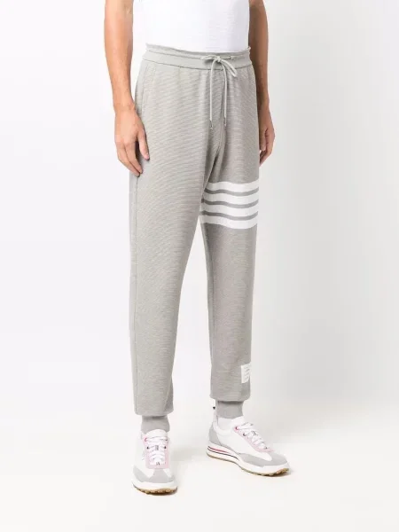 Pruhované kalhoty Thom Browne šedé
