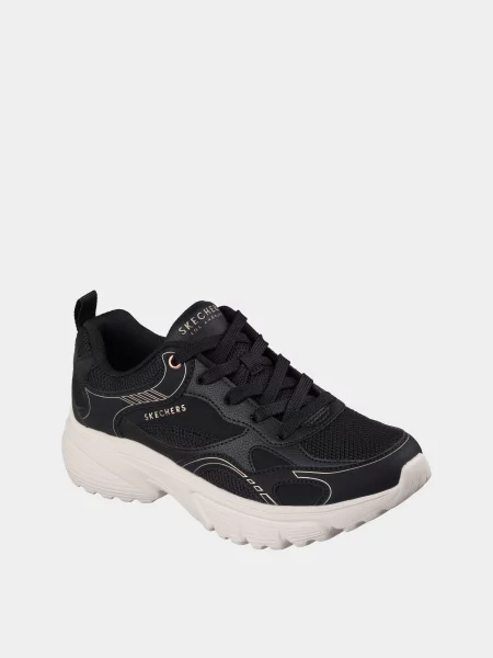 Кожаные повседневные кроссовки Skechers черные