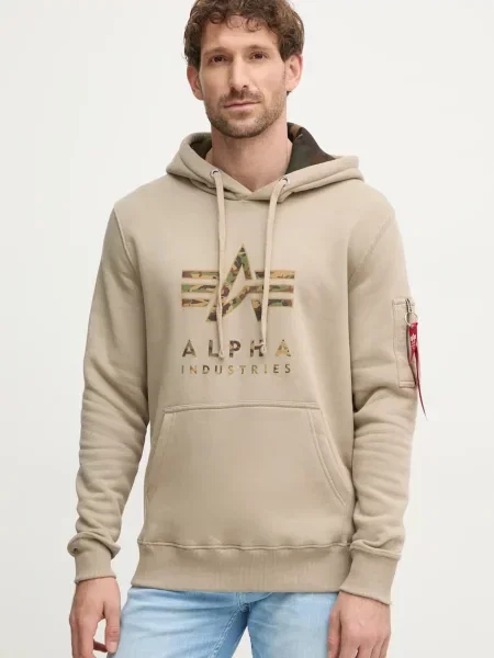 Geacă Alpha Industries cu glugă bej