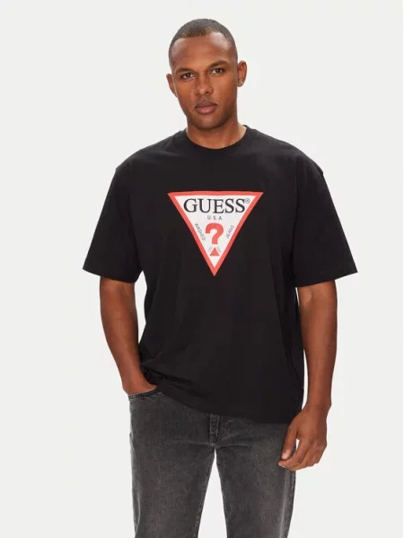 Guess Jeans T-Shirt Oversize μαύρο