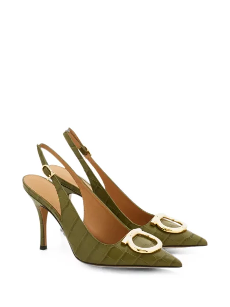 Pantofi cu toc Ferragamo slingback verde