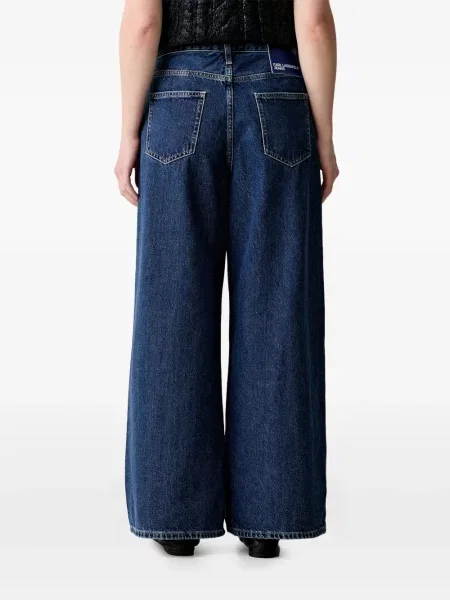Дънки с широки крачоли Karl Lagerfeld Jeans синьо