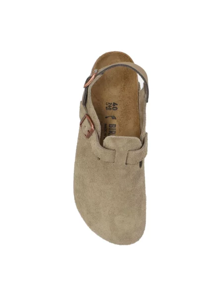 Klapki Birkenstock zamszowe beżowe