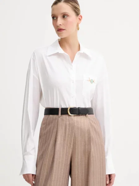 Fracomina cămașă cu guler clasic relaxed alb