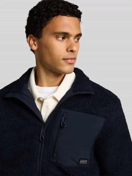 Kurtka teddy z brustaszą Tom Tailor Denim granatowa