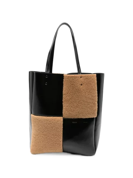 Geantă shopper Khaite din piele de oaie negru