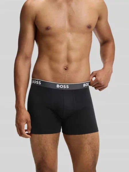 BOSS bokserki dopasowane z bawełną BoxerBr 3P Power niebieskie