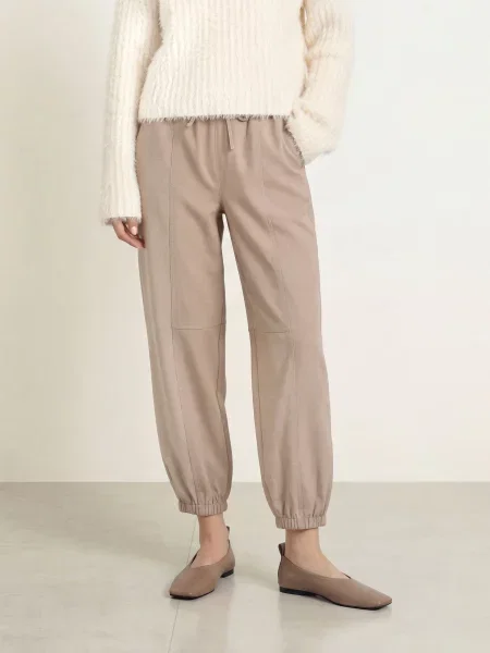 Opus Pants Kalhoty Mucia Z Teplákoviny černošedá