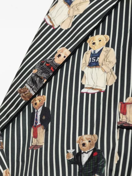 Сутиен Polo Ralph Lauren на райета с принт черно