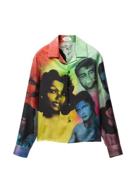 Hedvábná košile Versace modrá