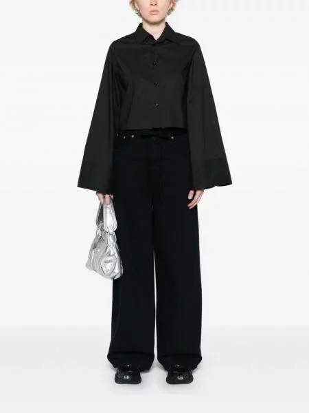 Marškiniai Mm6 Maison Margiela apkarpytas juoda