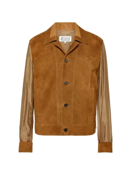 Geacă bomber Maison Margiela din piele de căprioară maro