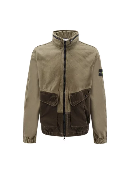 Kurtka koszulowa Stone Island z kamieniami zielona
