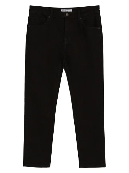 Bershka Kavbojke denim črn