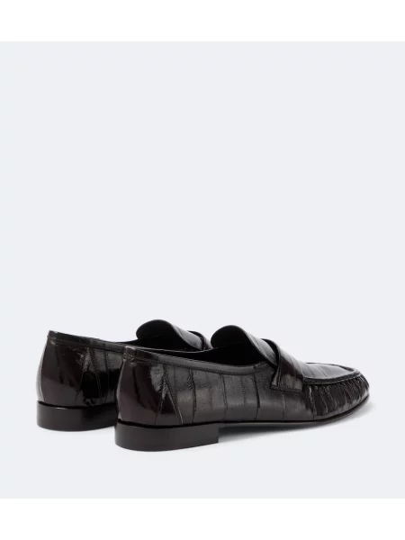 Pantofi loafer The Row din piele maro