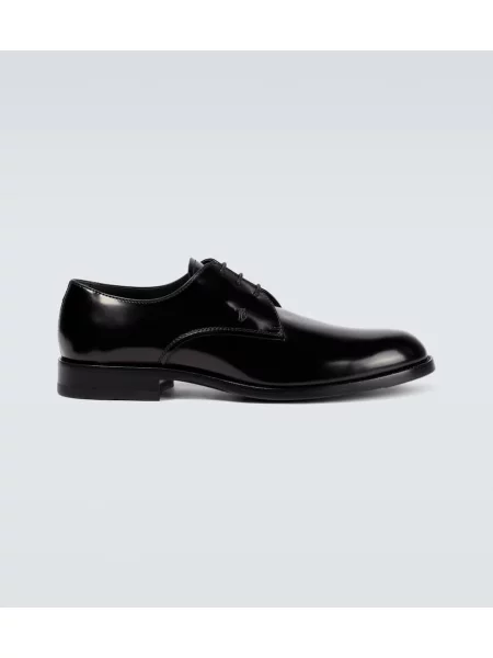 Pantofi derby Tod's din piele de lac negru