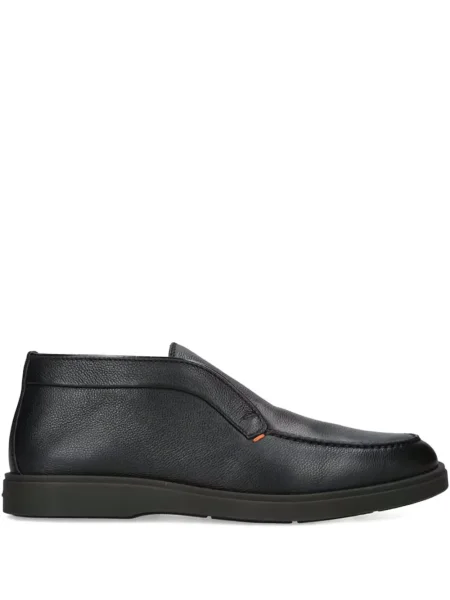 Pantofi loafer Santoni din piele slip-on negru