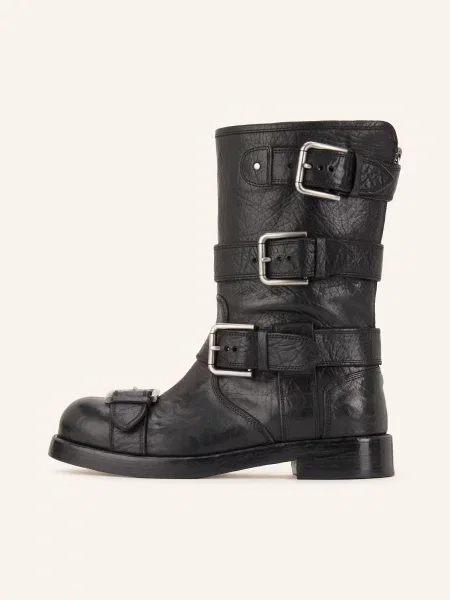 Dolce & Gabbana Botki Motocyklowe schwarz czarne