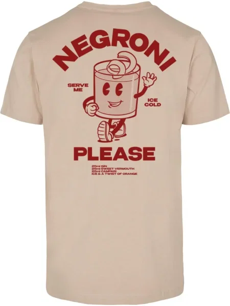 Mister Tee Majica Negroni Please pesek / pegasto rdeča