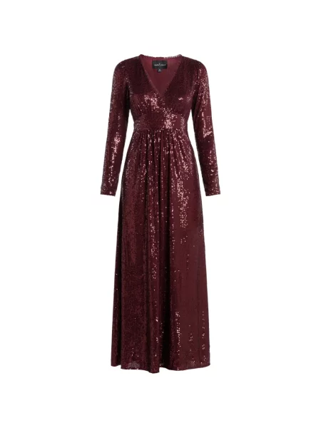 Rochie midi Needle & Thread cu paiete cu decolteu în V până la genunchi roșu