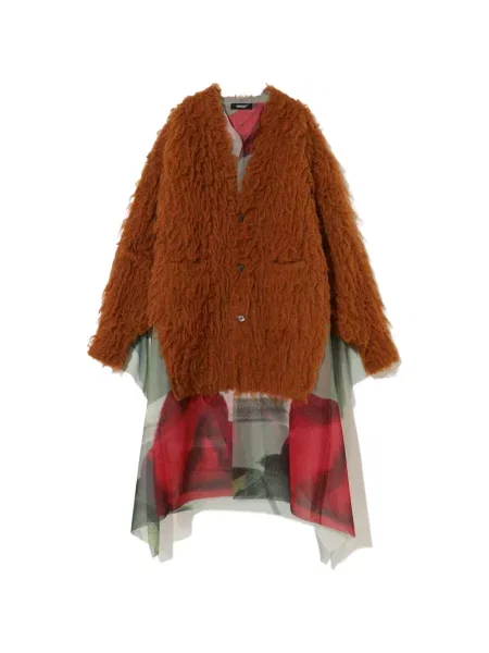 Palton Undercover cu model floral cu imagine maro