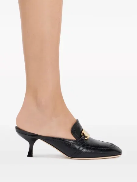 Δερμάτινα mules Ferragamo μαύρο