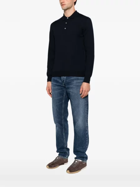 Lung tricou polo Vengera albastru