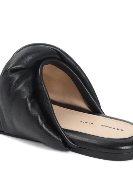 Papuci tip mules Carven din piele negru