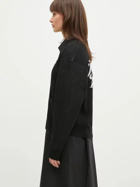 Ζακέτα από μίγμα μαλλιού Carhartt WIP Harttbreaker Cardigan μαύρο