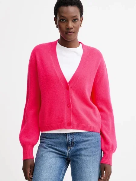 FROM FUTURE kardigan kaszmirowy lekki różowy