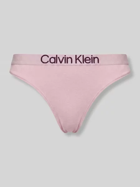 Stringi z elastycznym pasem z logo Calvin Klein Underwear różowe