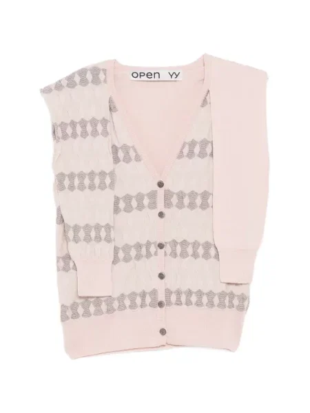 Cardigan Open Yy din jacard roz