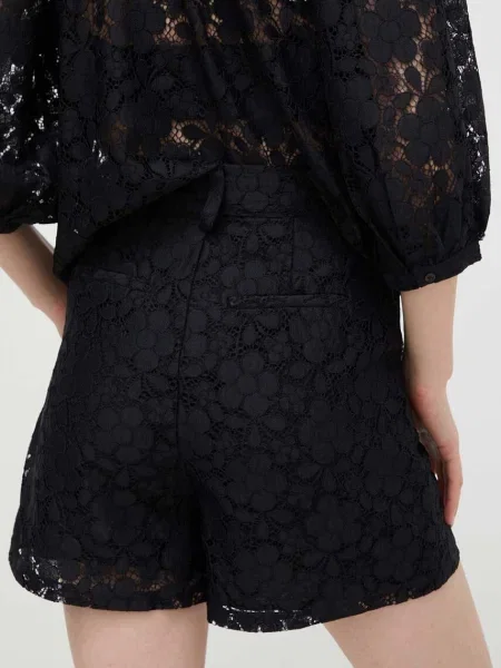 Kraťasy Desigual LACE hladké high waist černá
